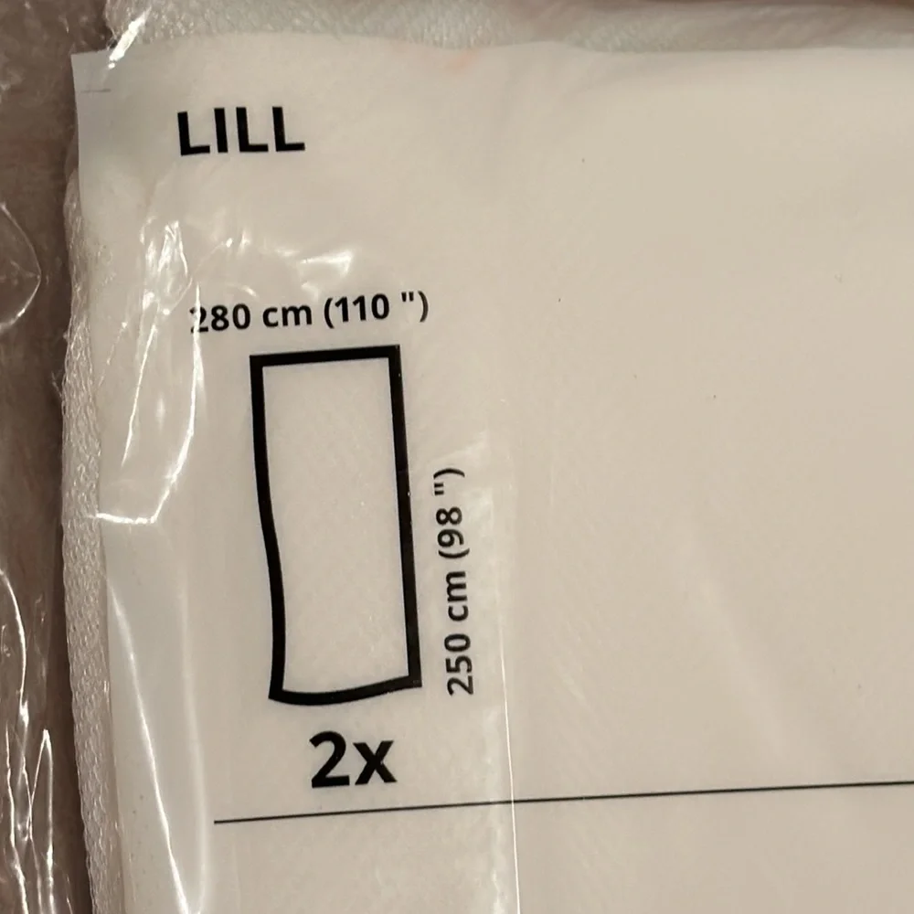 NIP IKEA LILL Lace Sheer Net curtains, 1 pair, white, 110x98